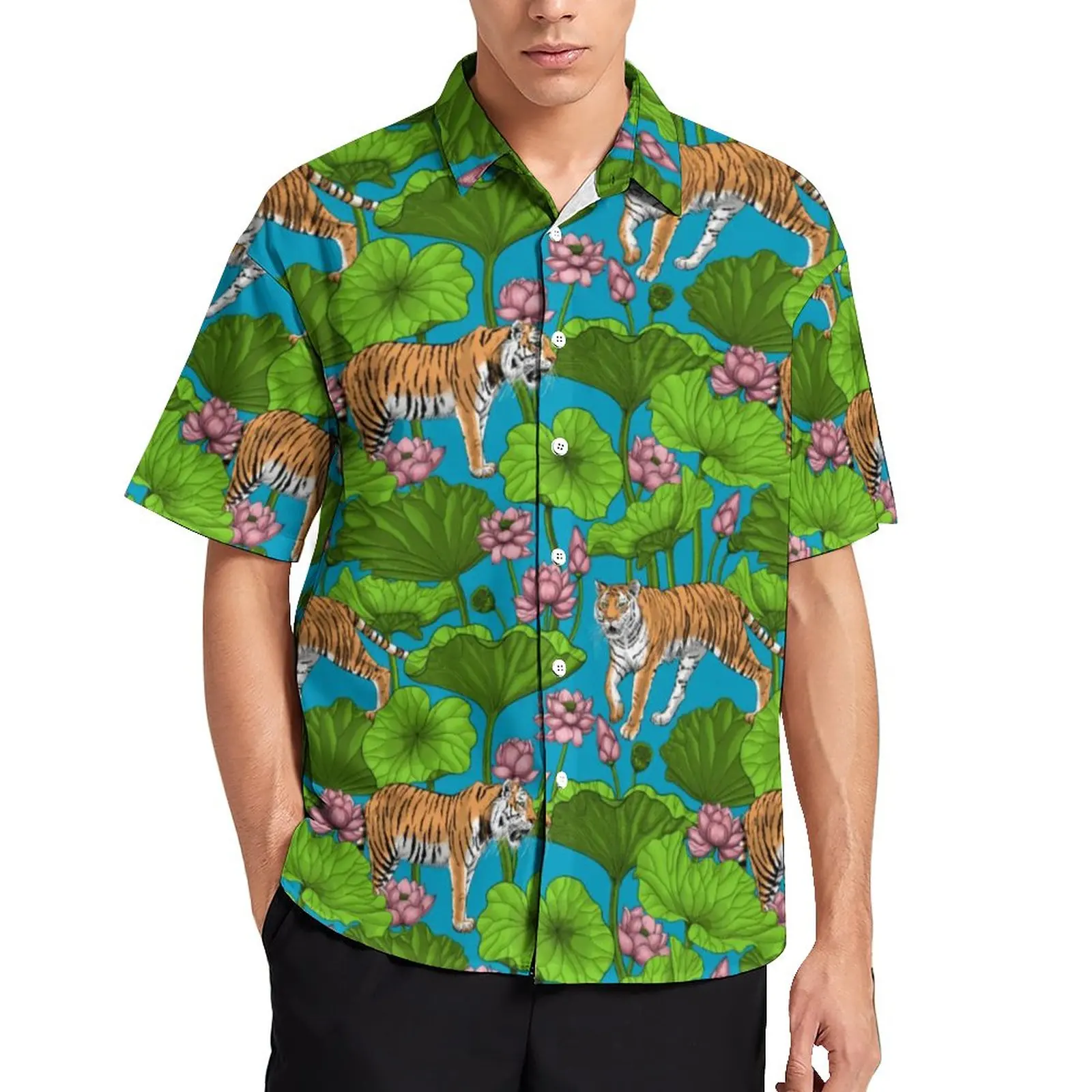Tiger Print Casual Shirts Pink Lotus Pond Vacation Shirt Hawaiian Retro Blouses Male Graphic Plus Size 4XL
Tiger Print Casual Shirts Pink Lotus Pond Vacation Shirt Hawaiian Retro Blouses Male Graphic Plus Size 4XL