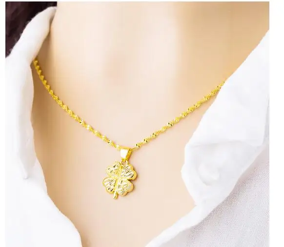 Pure copper gold placer Euro new four leaf clover pendant gold plated gold-plated jewelry for girlfriends and girlfriends
Pure copper gold placer Euro new four leaf clover pendant gold plated gold-plated jewelry for girlfriends and girlfriends