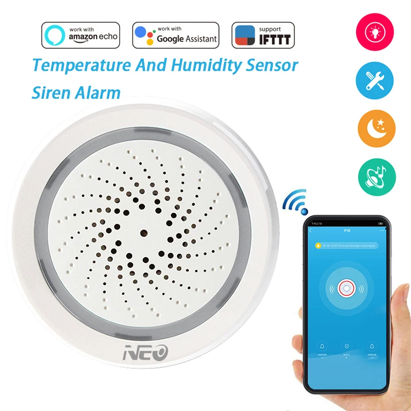 CoRui Smart Temperature And Humidity Sensor Wireless WiFi Siren Alarm Sensor USB Powered Via APP Notification Plug And Play
CoRui Smart Temperature And Humidity Sensor Wireless WiFi Siren Alarm Sensor USB Powered Via APP Notification Plug And Play