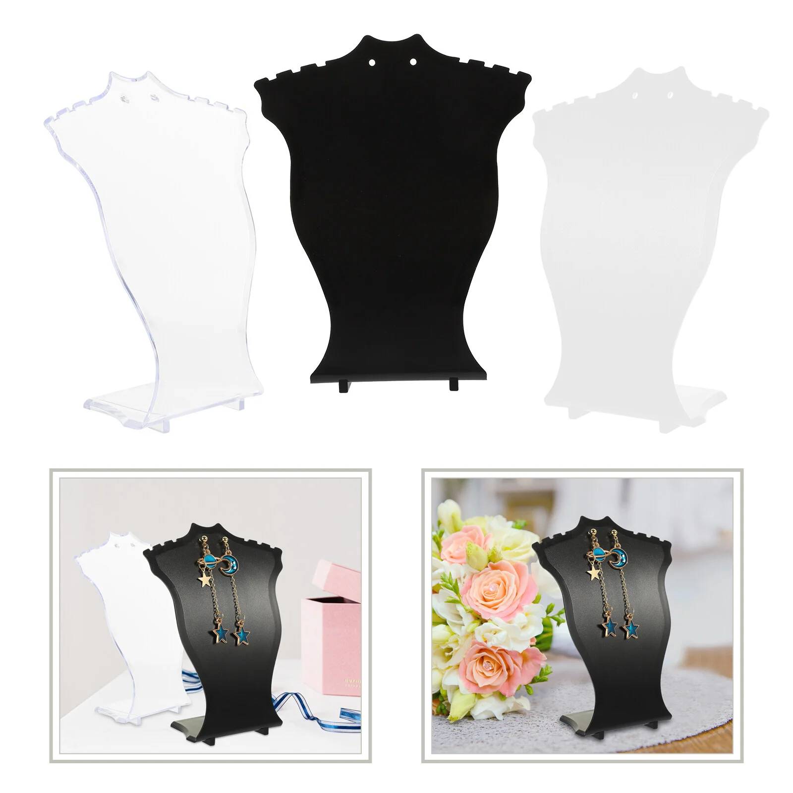 6 Pcs Bust Necklace Jewelry Stand Desktop Plastic Organizer Holder Display Tabletop Easels Painting Storage ABS Walnut Rack
6 Pcs Bust Necklace Jewelry Stand Desktop Plastic Organizer Holder Display Tabletop Easels Painting Storage ABS Walnut Rack