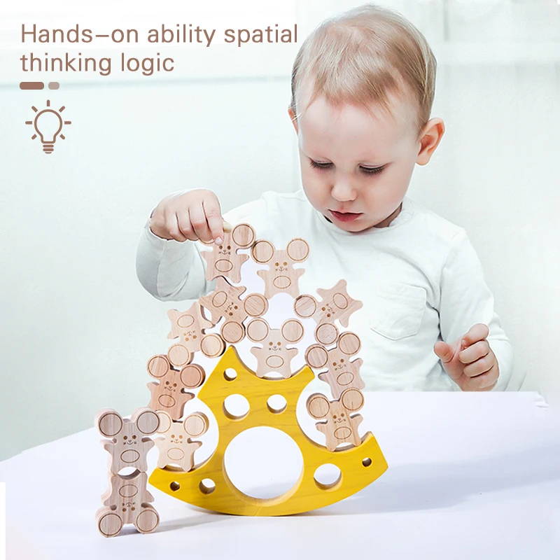 Kids Cute Mouse Cheese Stacking Toys Montessori Educational Balance Build Skill Game for Kids Wooden Building Block Puzzle Toys
Kids Cute Mouse Cheese Stacking Toys Montessori Educational Balance Build Skill Game for Kids Wooden Building Block Puzzle Toys