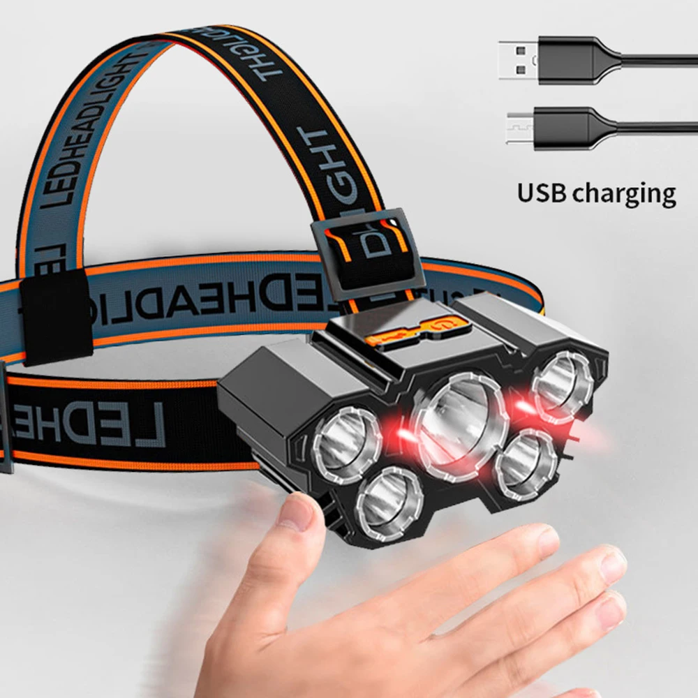 USB Rechargeable Built-in Battery 5 LED Strong Headlight Super Bright Head Mounted Flashlight Outdoor Rechargeable Night Fishing
USB Rechargeable Built-in Battery 5 LED Strong Headlight Super Bright Head Mounted Flashlight Outdoor Rechargeable Night Fishing