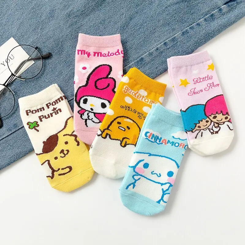 3Pcs Socks Female Cotton Sanrio Kawaii Kuromi Short Socks Anti-Odour Shallow Mouth Cartoon Cinnamoroll Pompompurin Boat Socks
3Pcs Socks Female Cotton Sanrio Kawaii Kuromi Short Socks Anti-Odour Shallow Mouth Cartoon Cinnamoroll Pompompurin Boat Socks