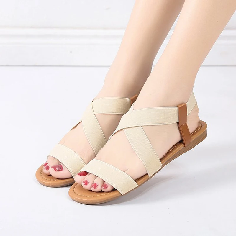 2023 Summer Casual Sandals Women Elastic Band Flat Shoes Ladies Wedges Concise Beach Gladiator Leisure Daily Plus Size
2023 Summer Casual Sandals Women Elastic Band Flat Shoes Ladies Wedges Concise Beach Gladiator Leisure Daily Plus Size