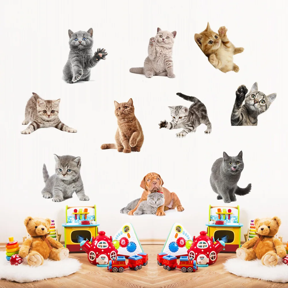 Vivid Cat Dog 3D Wall Stickers For Bedroom Kid Room Home Decoration Wall Decal Nursery Mural Funny PVC Waterproof Animal Sticker
Vivid Cat Dog 3D Wall Stickers For Bedroom Kid Room Home Decoration Wall Decal Nursery Mural Funny PVC Waterproof Animal Sticker