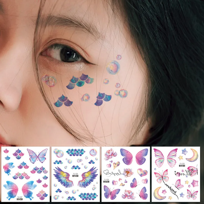 Fairy Shiny Butterfly Face Tattoo Sticker Lasting Waterproof Eyes Face Sticker Body Art Fake Tattoos Dance Music Festival Makeup 
Fairy Shiny Butterfly Face Tattoo Sticker Lasting Waterproof Eyes Face Sticker Body Art Fake Tattoos Dance Music Festival Makeup