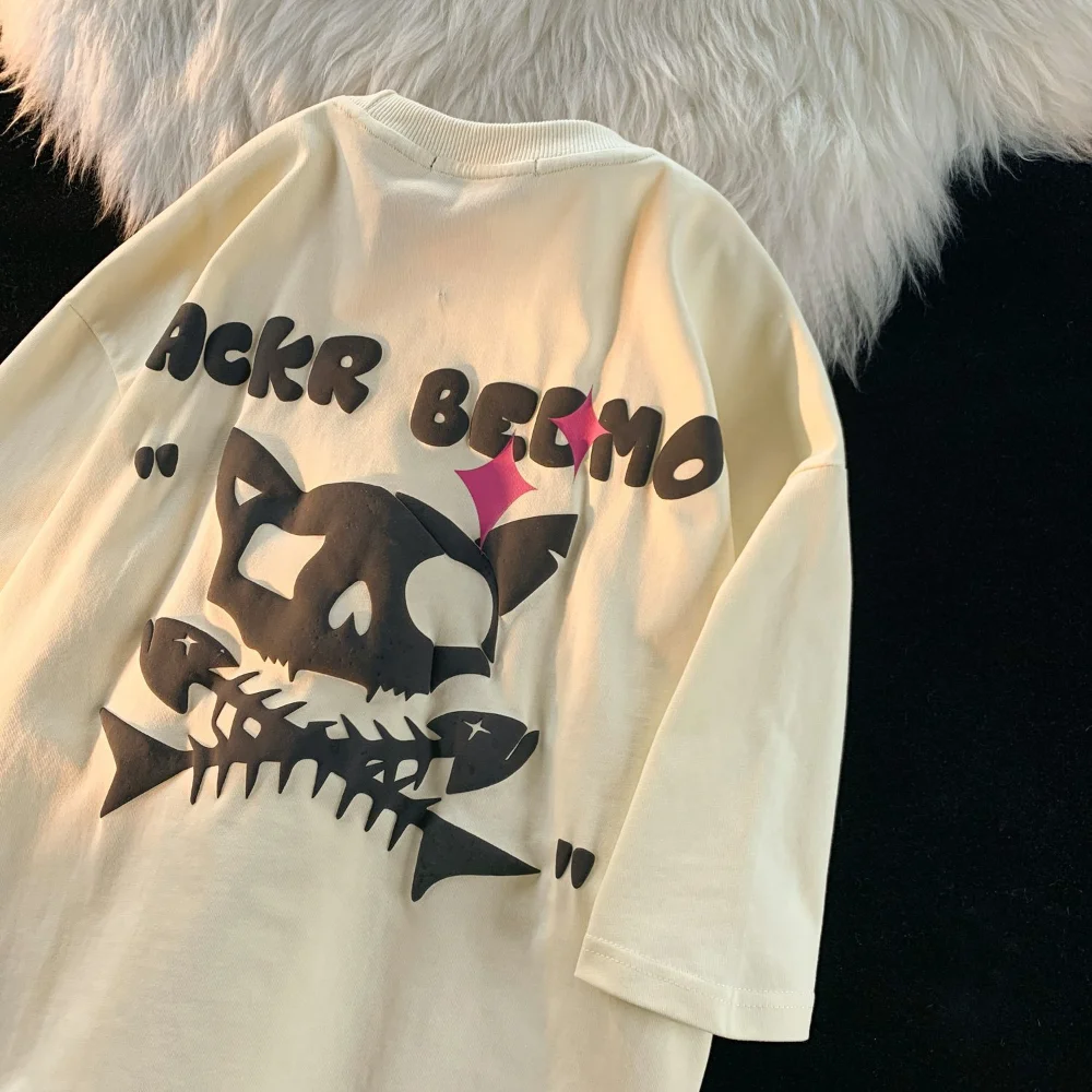 American Punk Demon Skeleton Fish Print T Shirts Hip Hop Funny Y2K Top Pure Cotton Short Sleeve Kawaii Tees Summer Loose Casual
American Punk Demon Skeleton Fish Print T Shirts Hip Hop Funny Y2K Top Pure Cotton Short Sleeve Kawaii Tees Summer Loose Casual