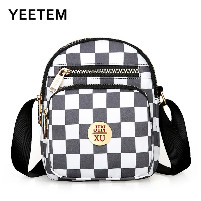 Oxford Cloth Mobile Phone Bag Black and White Checkerboard Mini Zipper Messenger Coin Purse Nylon Portable Small Phone Bag
Oxford Cloth Mobile Phone Bag Black and White Checkerboard Mini Zipper Messenger Coin Purse Nylon Portable Small Phone Bag