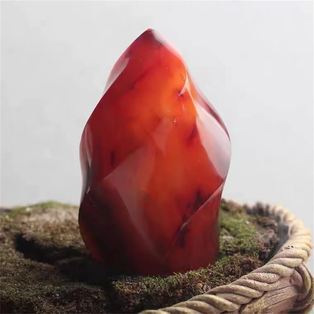 

Red Agate Torch Crystal Flame Natural Carnelian Quartz Gemstone Free Form Fire Crystals Healing Reiki Meditation Stone 1Pc