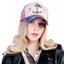 Vintage Style The Pirate Ships Anchor Printing Adjustable Washed Baseball Cap Anchor Hat Sailing Women Beach Gift Boating Yacht