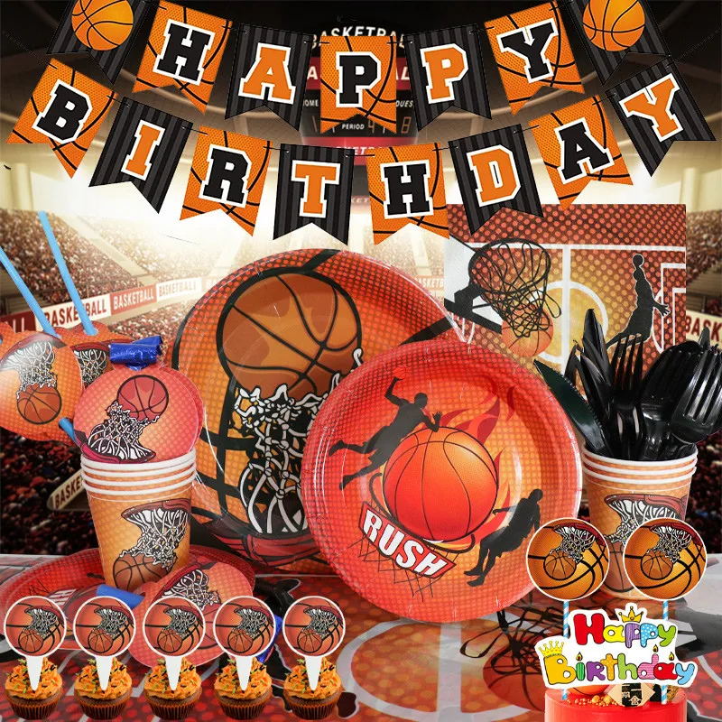 Basketball Club Disposable Tableware Set Napkin Plates Cups Sport Boy Basketball Enthusiast Birthday Party Ballons Decoration
Basketball Club Disposable Tableware Set Napkin Plates Cups Sport Boy Basketball Enthusiast Birthday Party Ballons Decoration