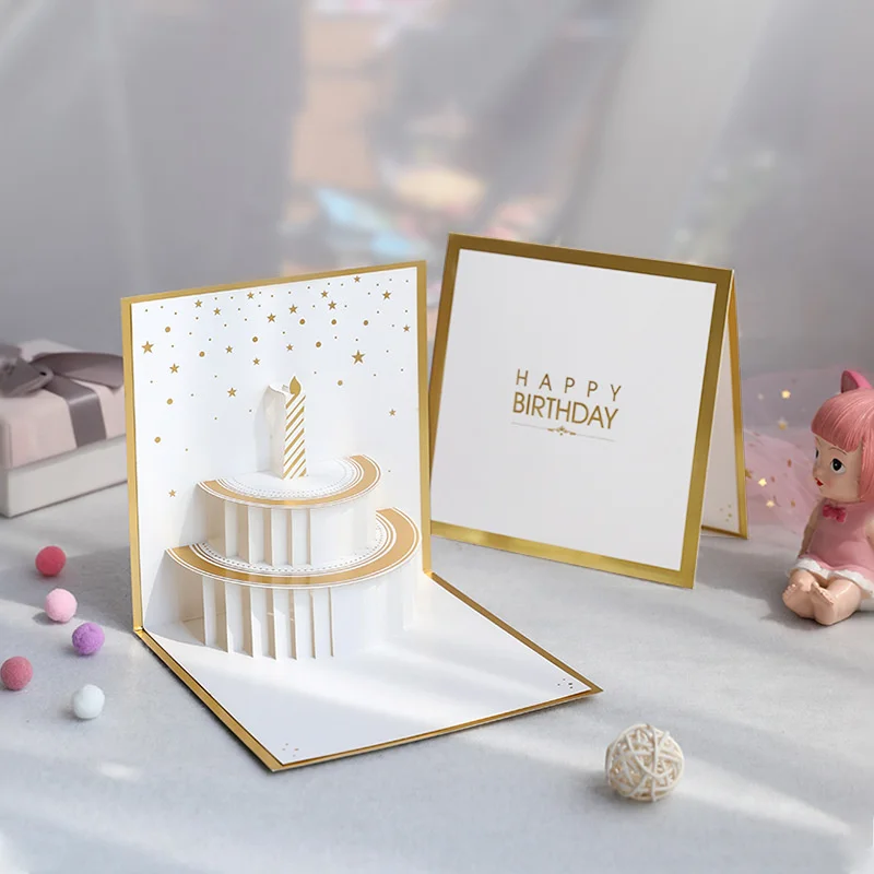 Greeting card bronzing cake handmade 3D three-dimensional small card hollowed out paper carving simple blessing gift
Greeting card bronzing cake handmade 3D three-dimensional small card hollowed out paper carving simple blessing gift