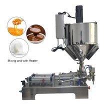 Electric Filling Machine Quantitative Double Head Paste Heating And Stirring Type Honey Jam Filling Machine