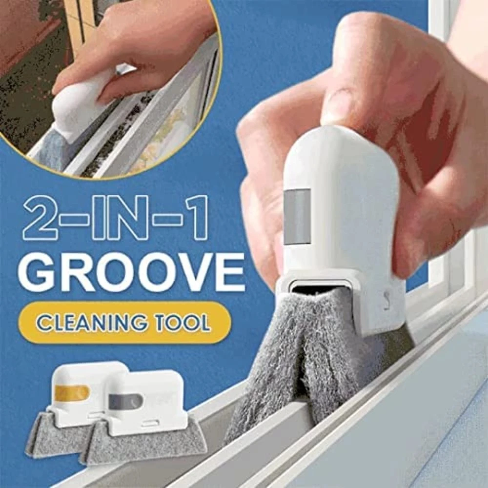 2-in-1 Groove Cleaning Tool Creative Window Groove Cleaner Brush Cloth Sliding Door Track Bathroom Kitchen Floor Cleaning Tools
2-in-1 Groove Cleaning Tool Creative Window Groove Cleaner Brush Cloth Sliding Door Track Bathroom Kitchen Floor Cleaning Tools