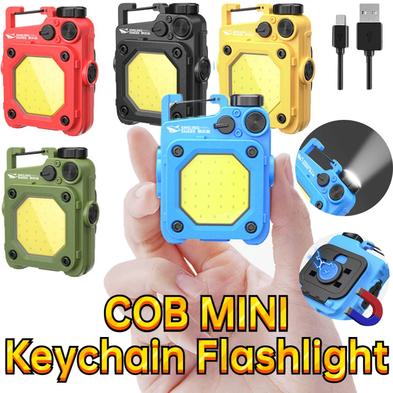 Outdoor Mini Keychain Light 6 Modes Emergency Torch Portable Lighting COB Floodlight Flashlight Work Light with Magnetic Suction
Outdoor Mini Keychain Light 6 Modes Emergency Torch Portable Lighting COB Floodlight Flashlight Work Light with Magnetic Suction