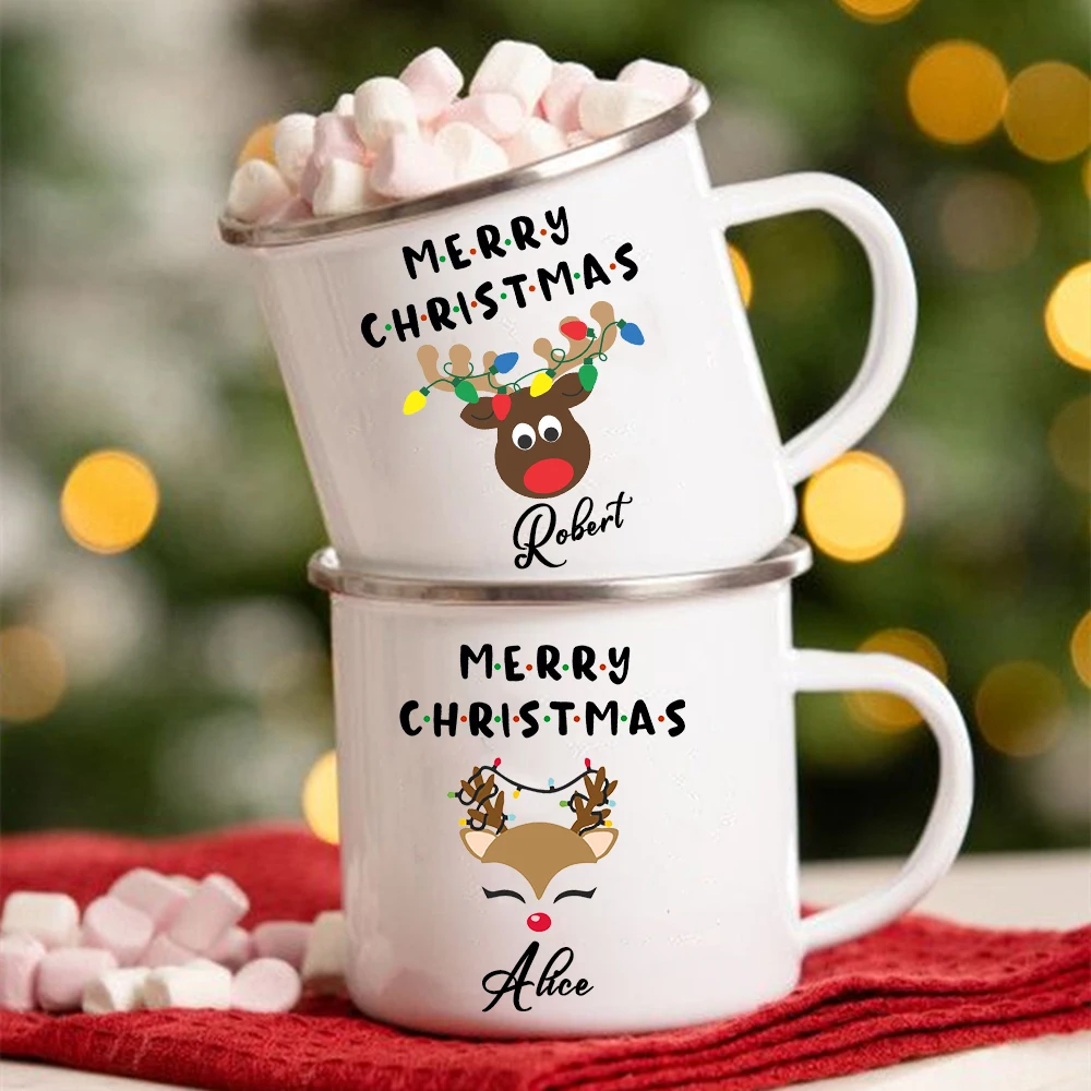 Personalized Deer Creative Mugs Custom Name Coffee Dessert Milk Cup Enamel Mug Handle Drinkware Christmas Gifts for Kids Friends
Personalized Deer Creative Mugs Custom Name Coffee Dessert Milk Cup Enamel Mug Handle Drinkware Christmas Gifts for Kids Friends