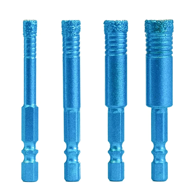 Dry Diamond Core Drill Bits 4Pcs with Quick Change Hex Shank for Glass Ceramic Tile Stone 1/4, 5/16, 3/8, 1/2 Inch
Dry Diamond Core Drill Bits 4Pcs with Quick Change Hex Shank for Glass Ceramic Tile Stone 1/4, 5/16, 3/8, 1/2 Inch