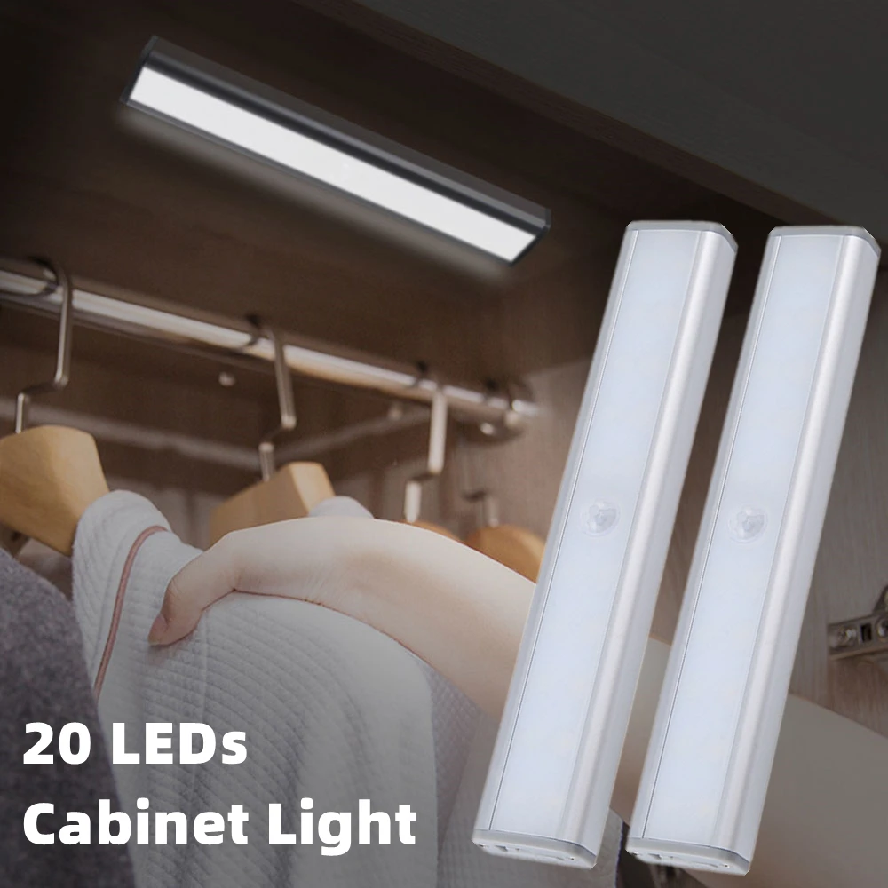 20 LEDs Cabinet Light Motion Sensor Closet Lights USB Rechargeable Magnetic Strip Sensor Night Lamp For Kitchen Wardrobe Bedroom
20 LEDs Cabinet Light Motion Sensor Closet Lights USB Rechargeable Magnetic Strip Sensor Night Lamp For Kitchen Wardrobe Bedroom
