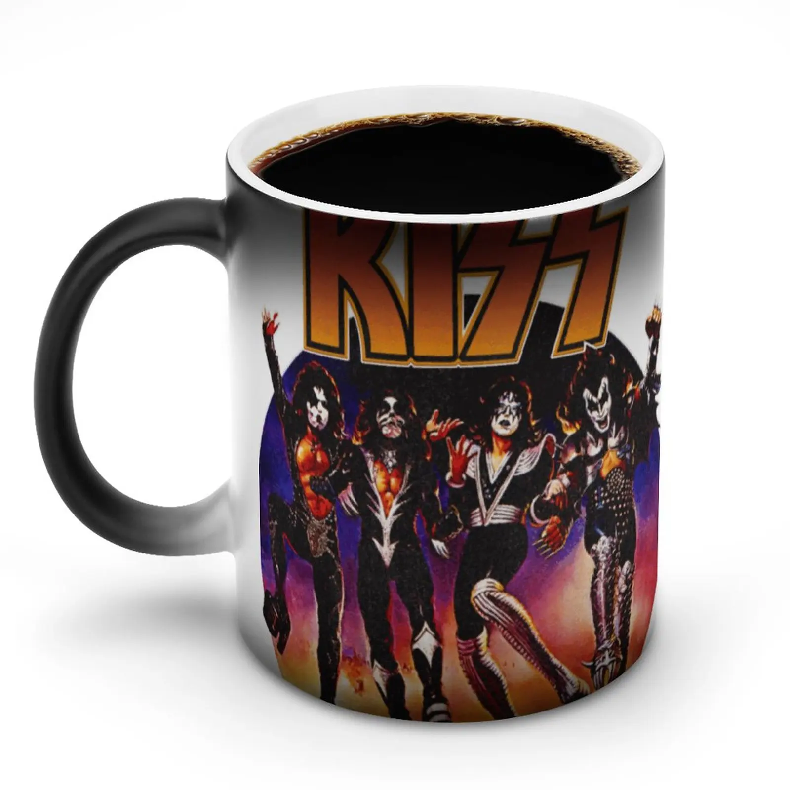 Кружка Band Kiss рок-ролл, новинка, фарфоровая кружка, горячий шоколад, меняющие цвет, дешевые чашки
Кружка Band Kiss рок-ролл, новинка, фарфоровая кружка, горячий шоколад, меняющие цвет, дешевые чашки