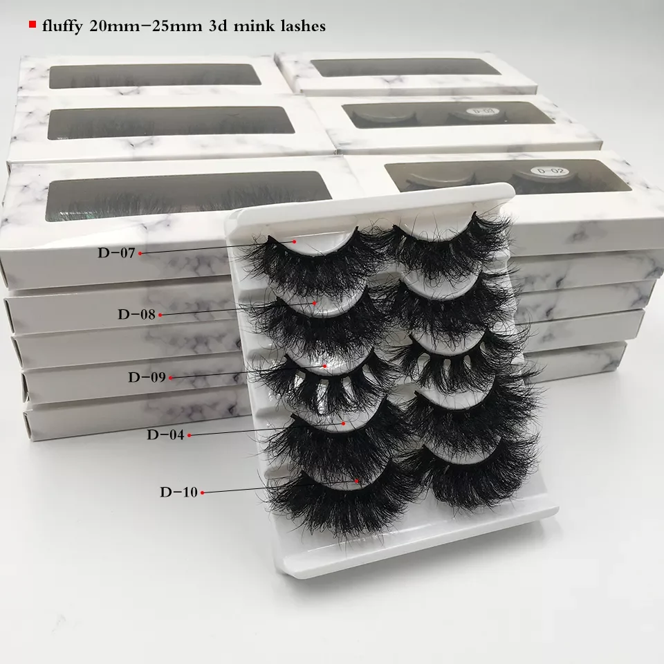 

SIREN 10-50 Pairs Fluffy 25mm Mink Eyelashes Wholesale Mink Lashes With Box Thick Long Fake Eyelasehs Make Up Eyelash Bulk