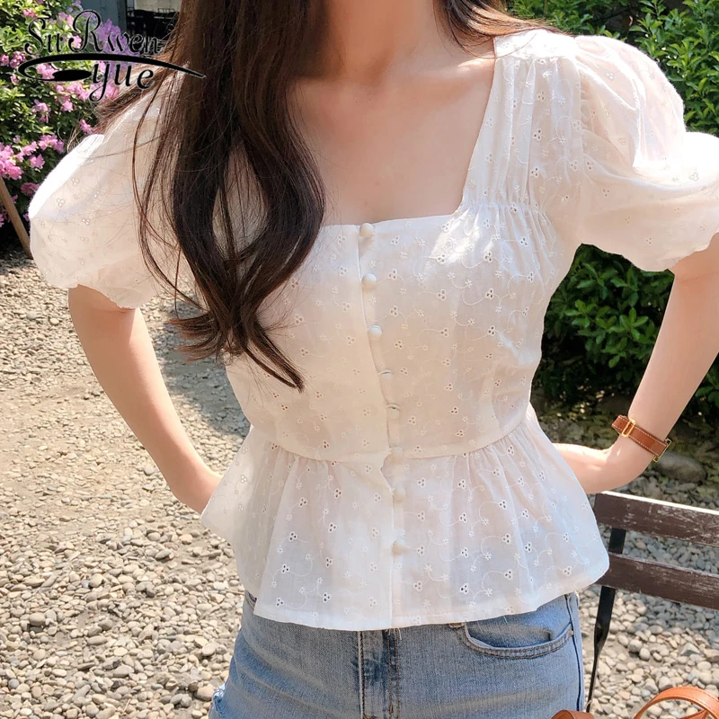 2022 New Spring and Autumn Korean Version Embroidered Crochet Square Neck Slim Waist Thin Hollow Shirt Women's Top 22363
2022 New Spring and Autumn Korean Version Embroidered Crochet Square Neck Slim Waist Thin Hollow Shirt Women's Top 22363