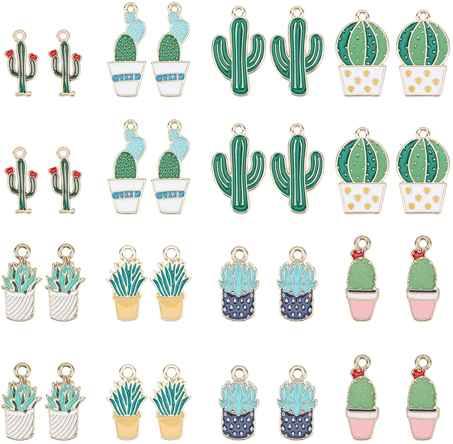 NBEADS 30-48PCS Cactus/Rainbow Enamel Alloy Pendant Charms Beads 17.5-21x11-19x1.5-1.6mm Hole: 2mm for Bracelet Earrings
NBEADS 30-48PCS Cactus/Rainbow Enamel Alloy Pendant Charms Beads 17.5-21x11-19x1.5-1.6mm Hole: 2mm for Bracelet Earrings