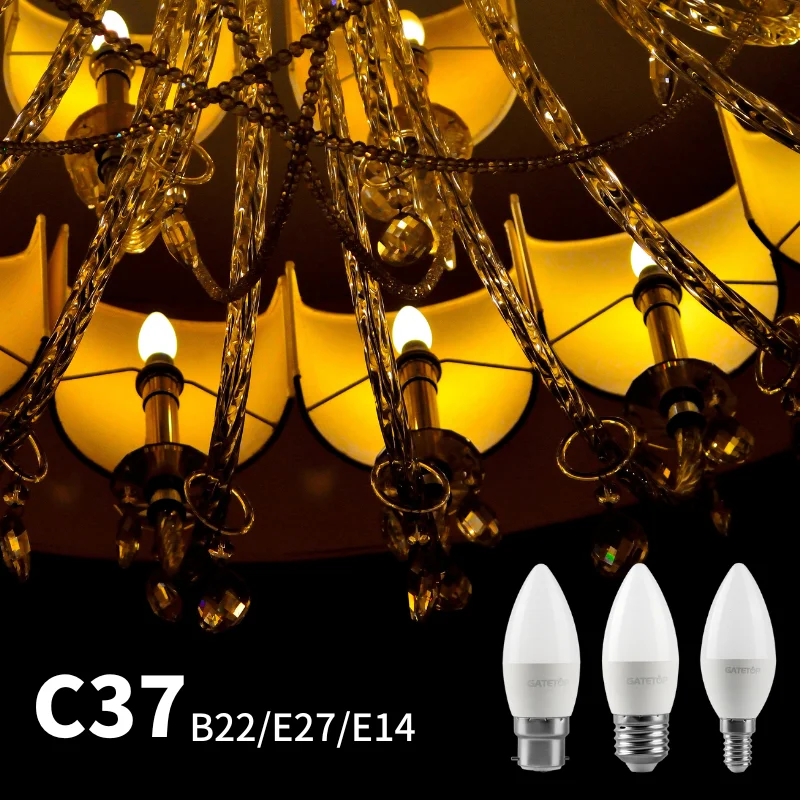 

LED Candle Bulb Lamps 6PCS E14/E27/B22 3W 5W 6W 7W 3000K 4000K 6000K AC220V-240V LED Candle Bulb for Indoor Home Office Decor