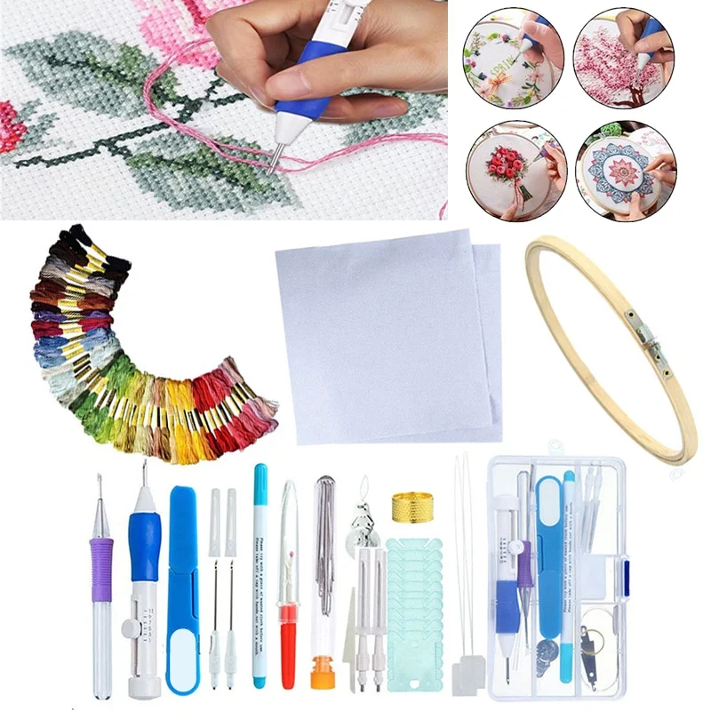 DIY Crafts Magic Embroidery Pen Embroidery Stitching Punch Needles Pen Set Craft Tool for DIY Threaders Sewing Knitting Kit
DIY Crafts Magic Embroidery Pen Embroidery Stitching Punch Needles Pen Set Craft Tool for DIY Threaders Sewing Knitting Kit