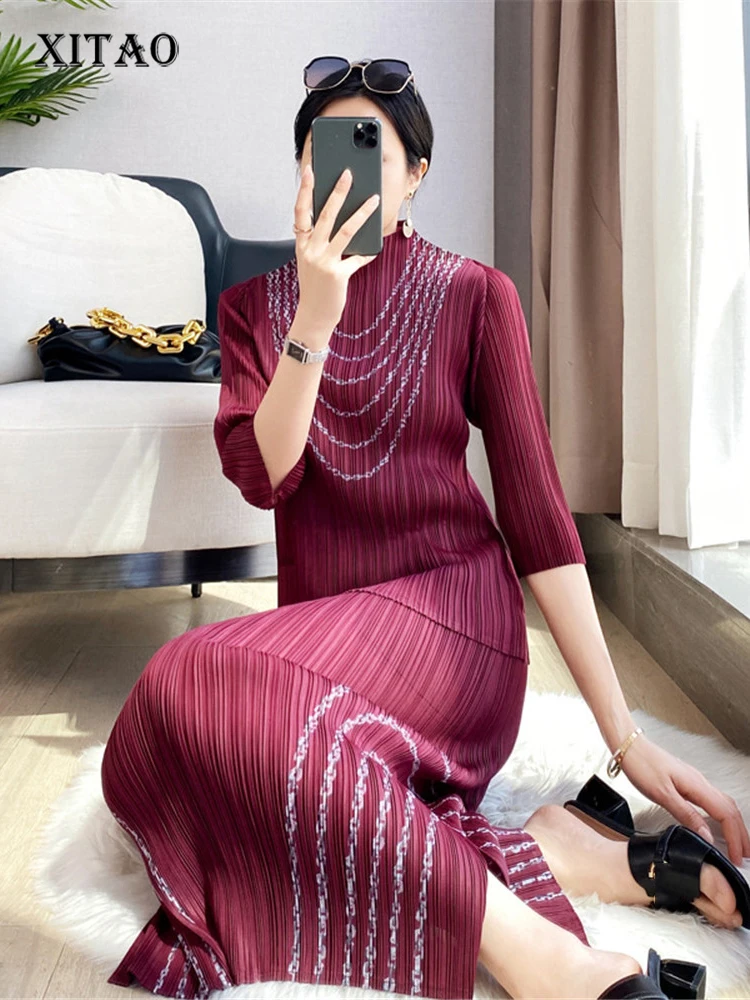 XITAO Knitted Dress Fashion Sheath Solid Color Pleated Goddess Fan Half Sleeve 2022 Spring Minority Elegant Dress WMD5111
XITAO Knitted Dress Fashion Sheath Solid Color Pleated Goddess Fan Half Sleeve 2022 Spring Minority Elegant Dress WMD5111