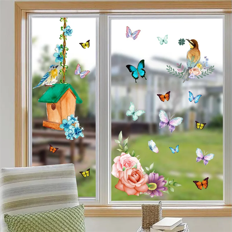 Bird Butterfly Window Sticker Branch Flower Wallpaper Glass Flower Decal Static Non-Glue Wall Sticker Bedroom Room Decoration
Bird Butterfly Window Sticker Branch Flower Wallpaper Glass Flower Decal Static Non-Glue Wall Sticker Bedroom Room Decoration