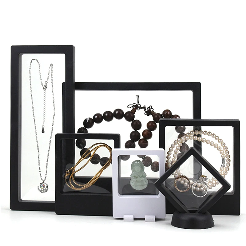 3D Floating Picture Frame Shadow Box Jewelry Display Stand Ring Pendant Holder Protect Jewellery Stone Presentation Case
3D Floating Picture Frame Shadow Box Jewelry Display Stand Ring Pendant Holder Protect Jewellery Stone Presentation Case