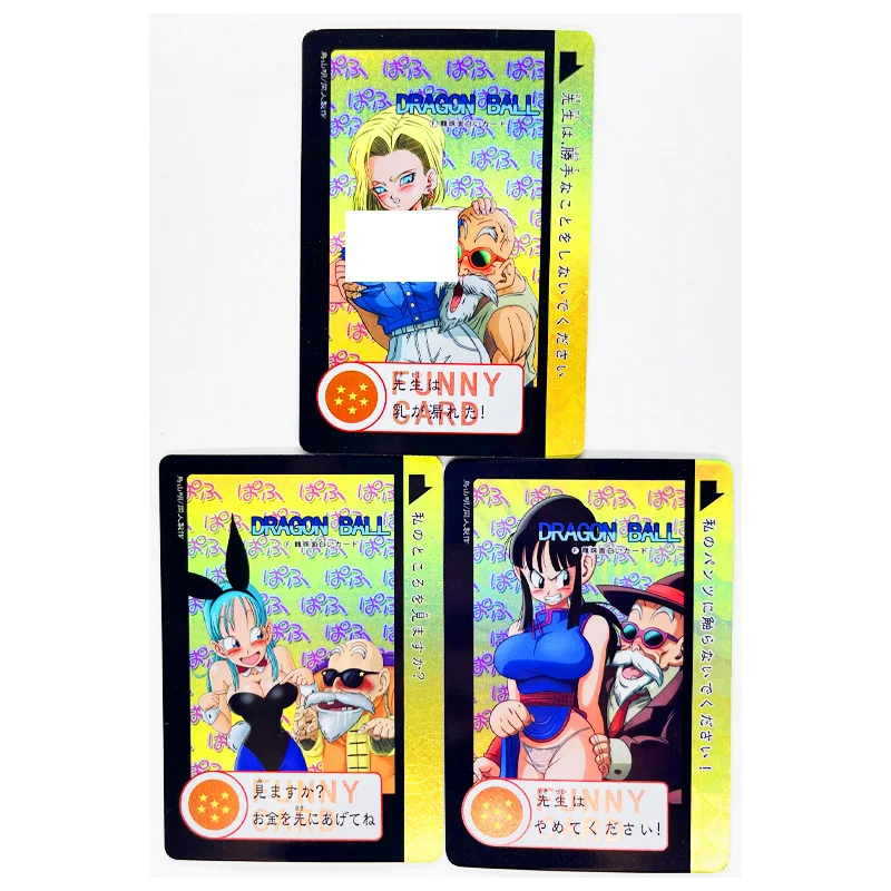 3pcs/set Dragon Ball Z GT Sexy Girls Card Naked Android 18 Bulma Chichi Heroes Battle Card Ultra Instinct Game Collection Cards
3pcs/set Dragon Ball Z GT Sexy Girls Card Naked Android 18 Bulma Chichi Heroes Battle Card Ultra Instinct Game Collection Cards
