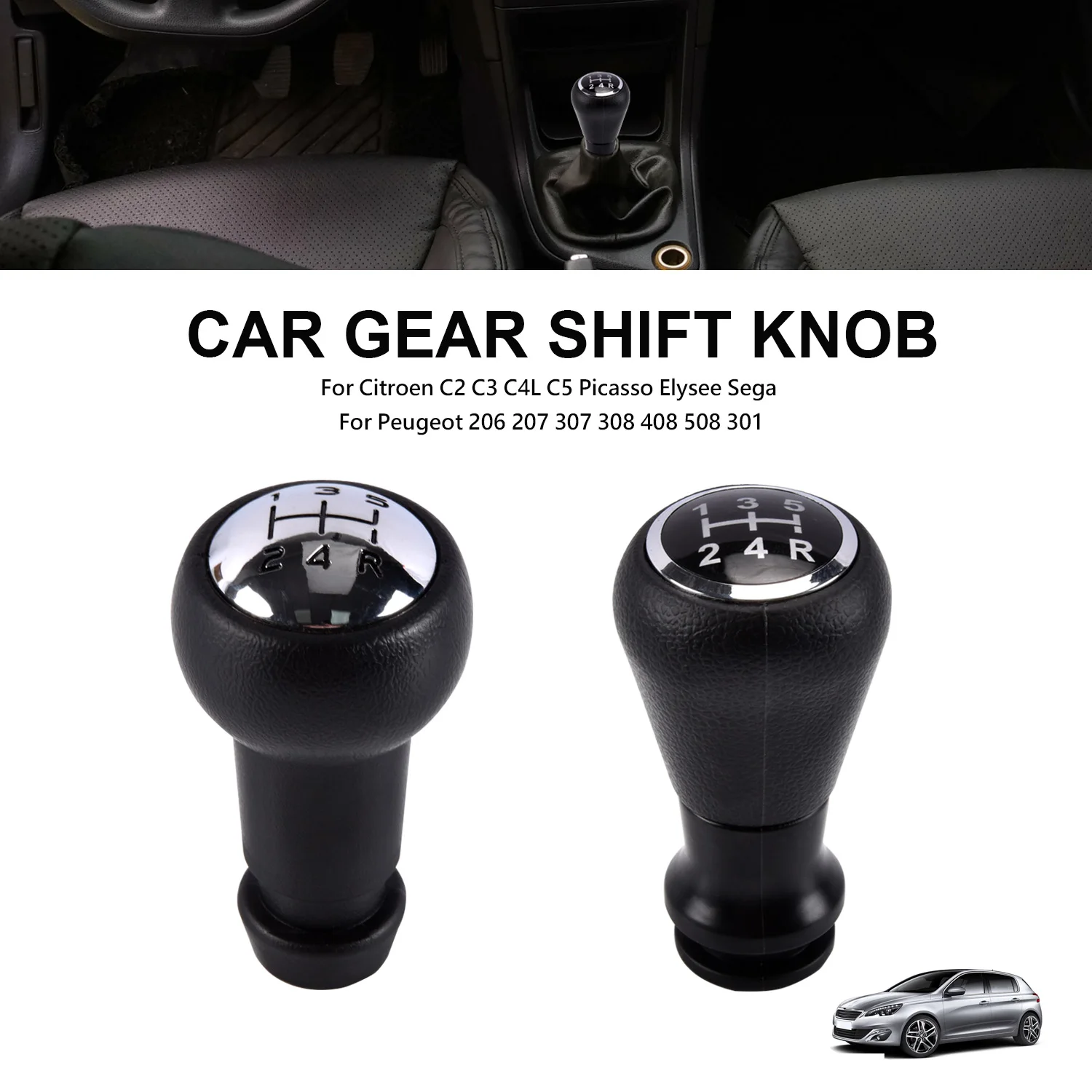 

Gear Shift Knob Boot Case for CITROEN C1 C3 C4 / For PEUGEOT 106 107 205 206 207 306 307 308 309 405 406 407 508 605 607 806 807