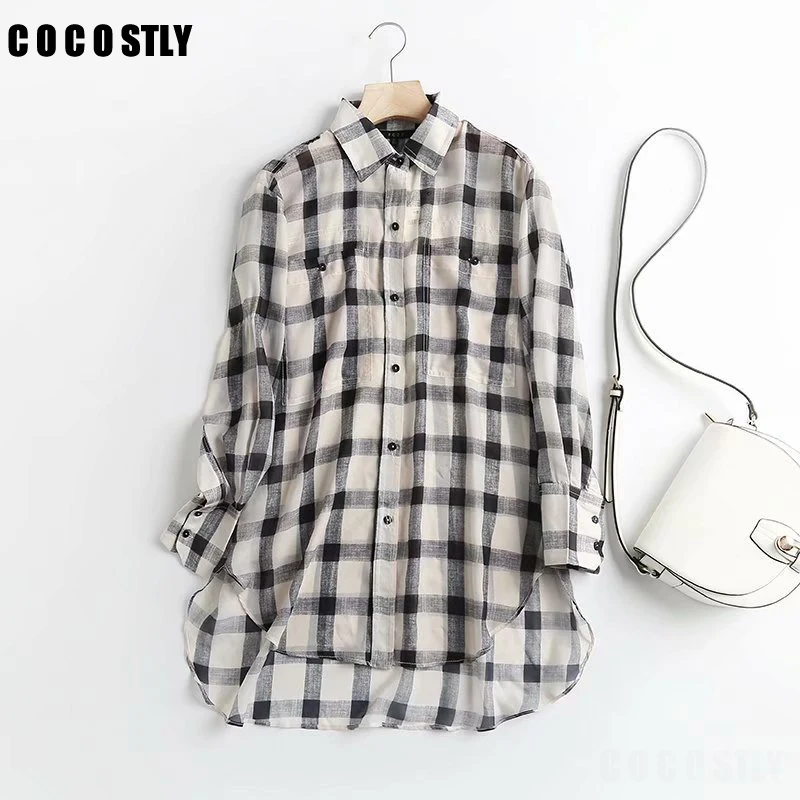 New 2022 Shirt For Women Blouses Oversized Plaid Print Long Shirt Blouse Pocket Long Sleeve Female Lady Shirt Blusas Femininas
New 2022 Shirt For Women Blouses Oversized Plaid Print Long Shirt Blouse Pocket Long Sleeve Female Lady Shirt Blusas Femininas