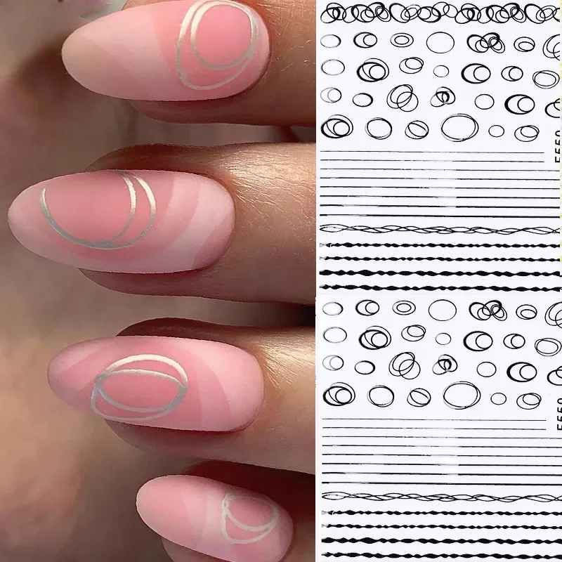 Nail Art Stickers Nail Accessories Black Gold Geometric Line Irregular Round Shpe Patterns Self Adhesive Transfer Decals
Nail Art Stickers Nail Accessories Black Gold Geometric Line Irregular Round Shpe Patterns Self Adhesive Transfer Decals