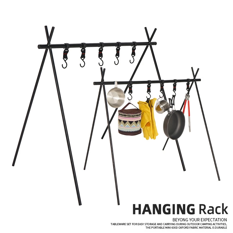 Camping Storage Rack Outdoor Cookware Hanging Rack for Holding Picnic Pan Pot Lamp Tools Triangle Rack with Hooks Bearing 12KG
Camping Storage Rack Outdoor Cookware Hanging Rack for Holding Picnic Pan Pot Lamp Tools Triangle Rack with Hooks Bearing 12KG