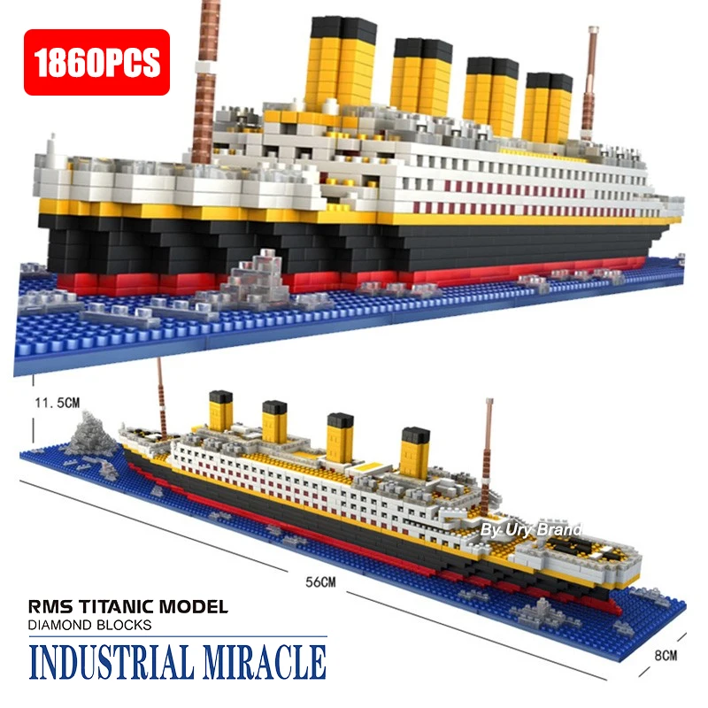 1860pcs City DIY Diamond Mini 3D Bricks Titanic Cruise Set Movies Boat Ship Model Building Blocks Toys for Kids Assembly Gifts
1860pcs City DIY Diamond Mini 3D Bricks Titanic Cruise Set Movies Boat Ship Model Building Blocks Toys for Kids Assembly Gifts