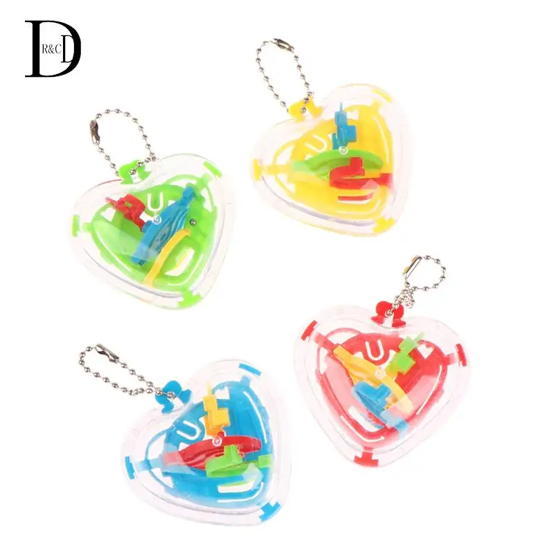 

Magic Intellect Maze Ball 30 Step 3D Puzzle Ball Heart Keychain Toys Barriers Game Brain Tester Balance Training Toy