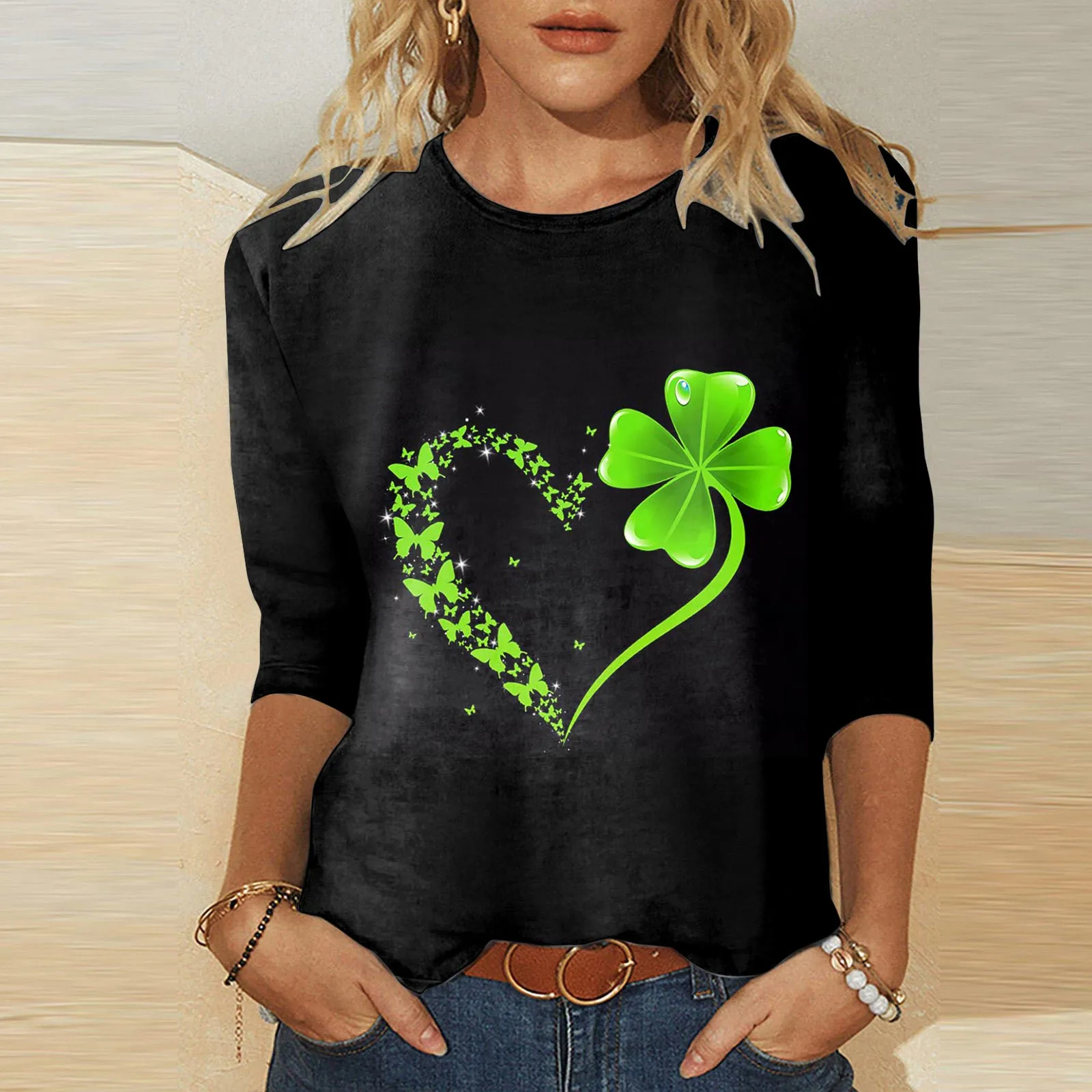 Loose Tunic For Womens Casual Summer Tops Floral Three Quarter Sleeve Round Neck Tee T Shirt T Shirts Long Sleeve for Women
Loose Tunic For Womens Casual Summer Tops Floral Three Quarter Sleeve Round Neck Tee T Shirt T Shirts Long Sleeve for Women