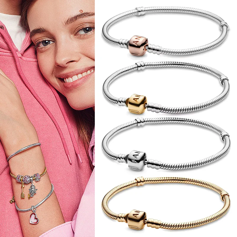 New 925 Silver Classic Button Snake Bone Pan Fashion Bracelet Suitable For Women's Wedding Gift
New 925 Silver Classic Button Snake Bone Pan Fashion Bracelet Suitable For Women's Wedding Gift