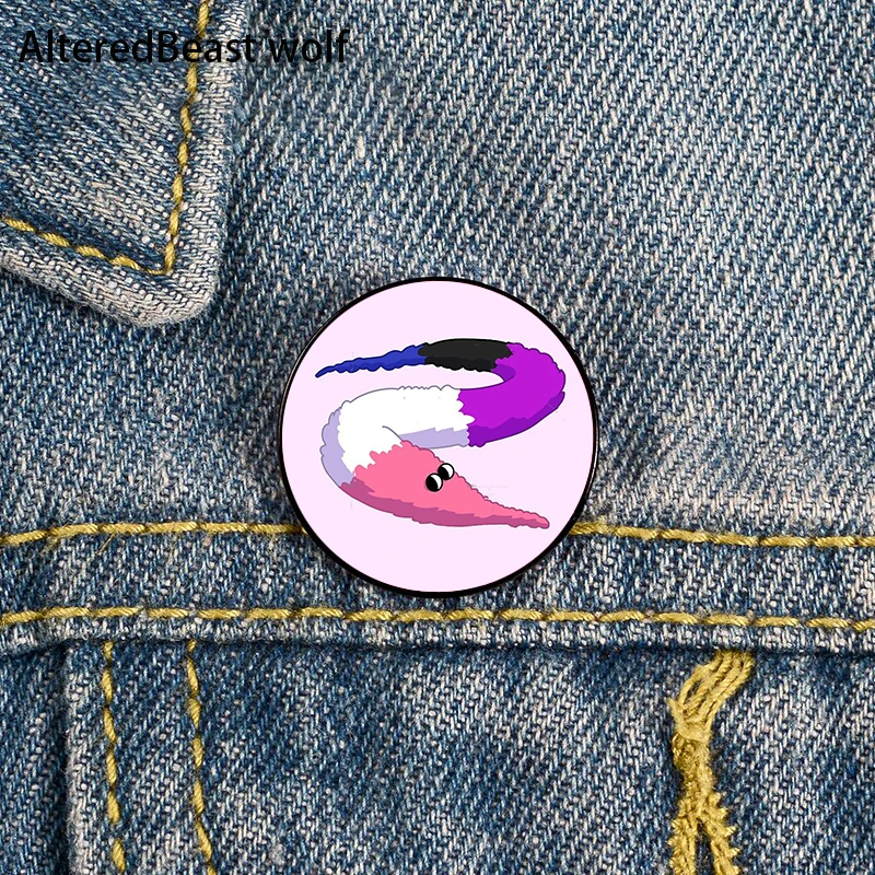 Genderfluid Pride Flag Worm Pin Custom Brooches Shirt Lapel teacher Bag backpacks Badge Cartoon gift brooches pins for women
Genderfluid Pride Flag Worm Pin Custom Brooches Shirt Lapel teacher Bag backpacks Badge Cartoon gift brooches pins for women