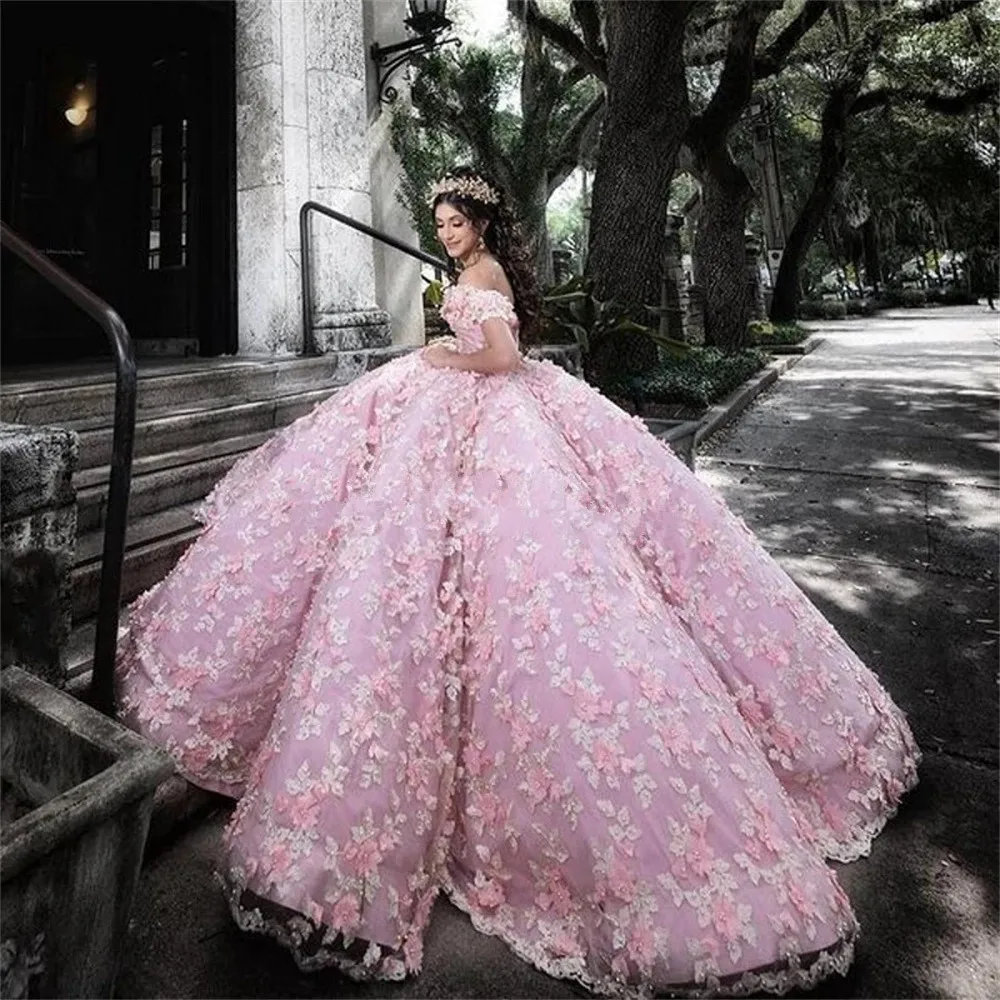 Luxury Princess Lace Off Shoulder Quinceanera Dresses Ball Gowns 3D Floral Butterfly Vestidos Para XV Años Sweet 16 Dres
Luxury Princess Lace Off Shoulder Quinceanera Dresses Ball Gowns 3D Floral Butterfly Vestidos Para XV Años Sweet 16 Dres