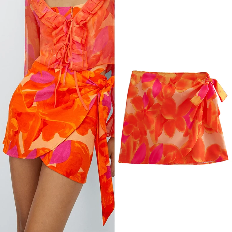 2022 Spring Summer Women Fashion Knotted Printed Skirt Versatile High Waist A-line Short Skirt DA2352
2022 Spring Summer Women Fashion Knotted Printed Skirt Versatile High Waist A-line Short Skirt DA2352