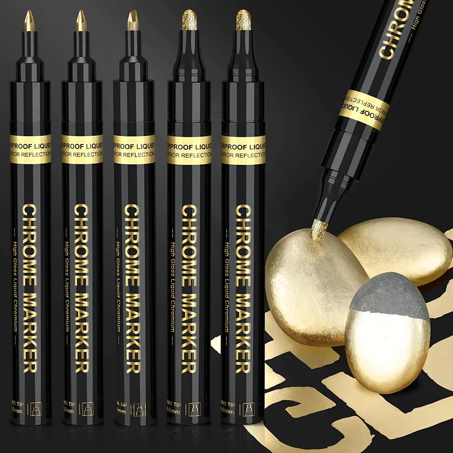 Gold Silver Bronze Liquid Mirror Chrome Markers Permanent Art Liquid Chrome Marker Set Reflective Gloss Metallic Mirror Markers
Gold Silver Bronze Liquid Mirror Chrome Markers Permanent Art Liquid Chrome Marker Set Reflective Gloss Metallic Mirror Markers