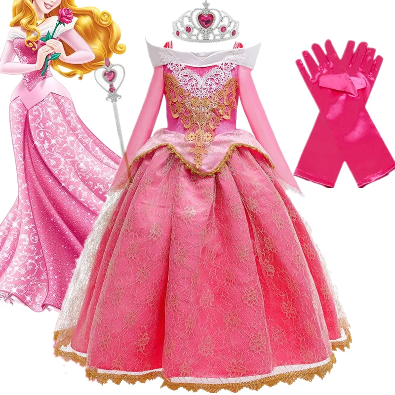 

Маскарадные костюмы для косплея Спящей красавицы для девочек, карнавальные костюмы принцессы на Хэллоуин 2023, Детский костюм принцессы, платье по мотивам фильма и средам