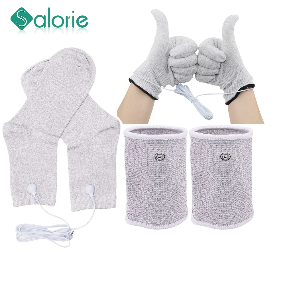 

TENS EMS Electrode Electric Glove Sock Bracer Cable Conductive Silver Fiber for Body Massage Healthy Pads Phycical Therapy