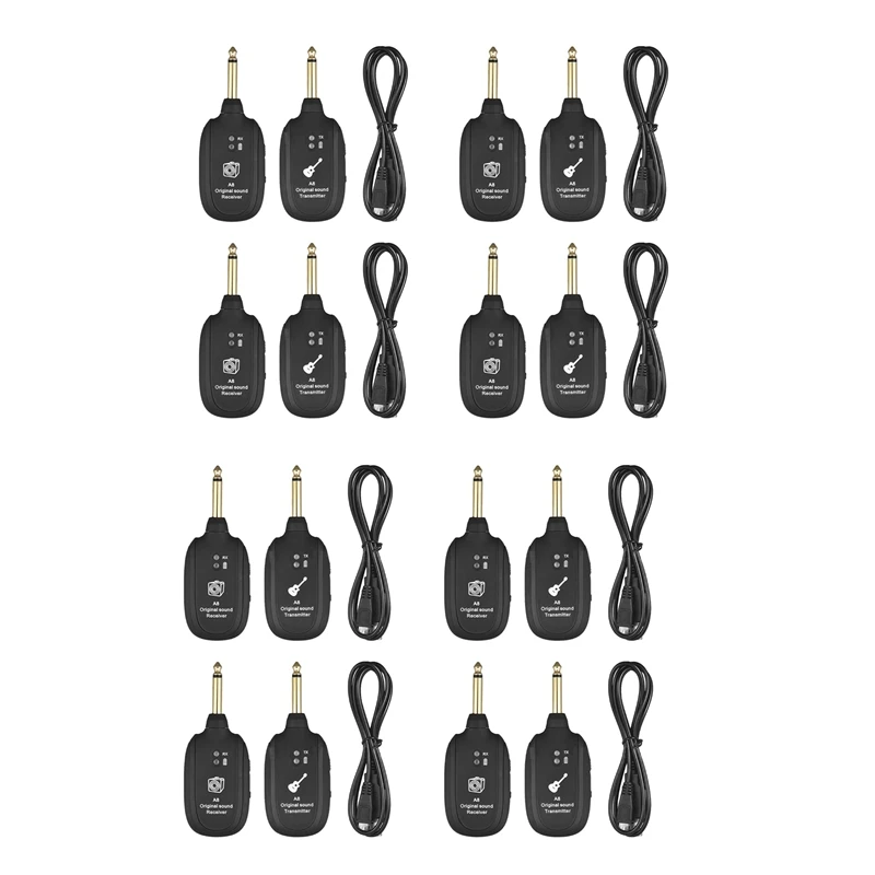 8 Set UHF Guitar Wireless System Transmitter Receiver Built-In Rechargeable Wireless Guitar Transmitter
8 Set UHF Guitar Wireless System Transmitter Receiver Built-In Rechargeable Wireless Guitar Transmitter