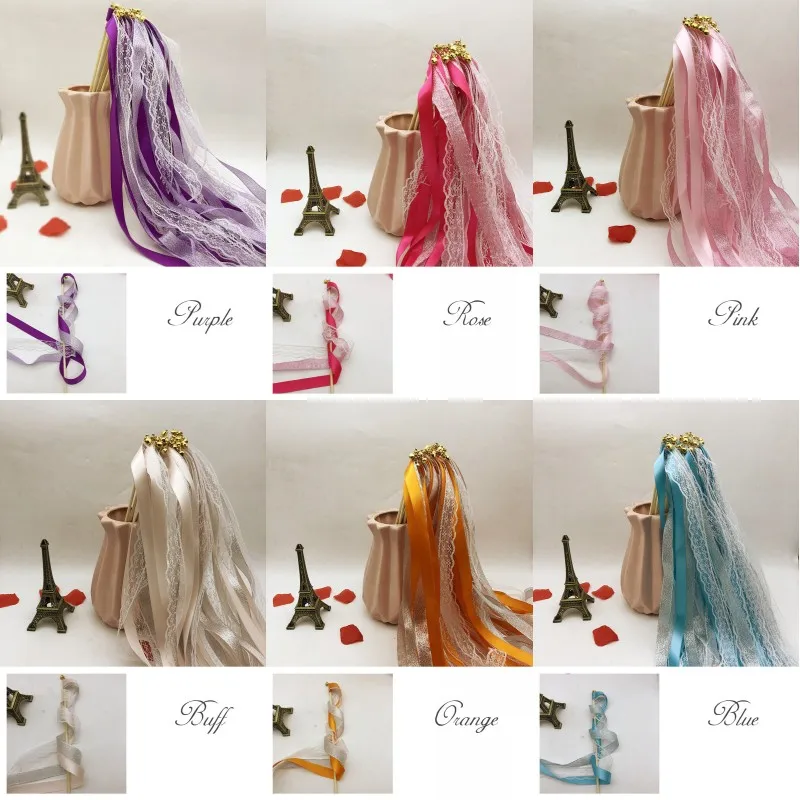 20Pcs Colours Lace Ribbon Wedding Wands with Gold Bell 20pcs Wedding Ribbon Fairy Stick Twirling Streamers Party Prop Wands
20Pcs Colours Lace Ribbon Wedding Wands with Gold Bell 20pcs Wedding Ribbon Fairy Stick Twirling Streamers Party Prop Wands