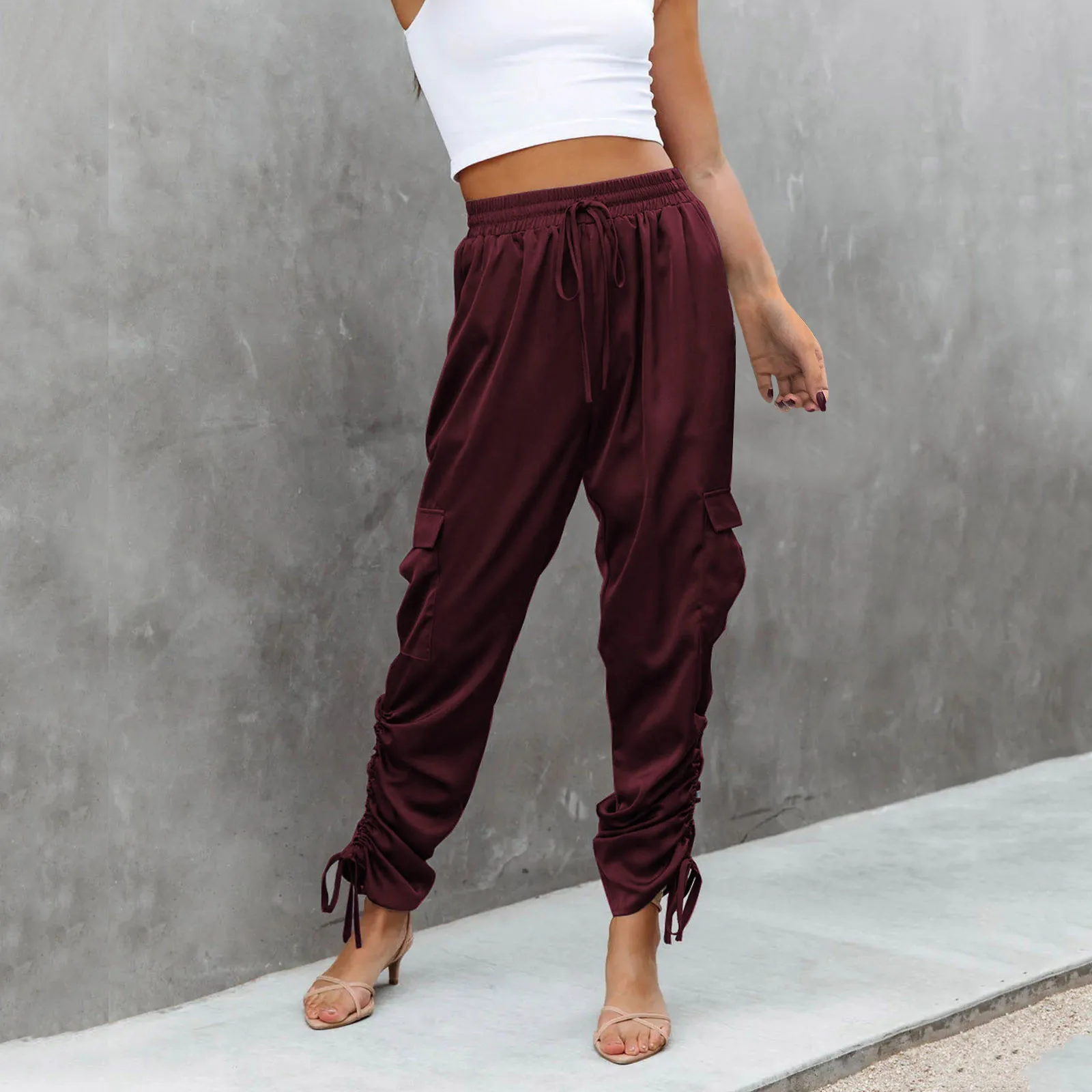 Ladies Autumn And Winter Style Lace Up Pocket Tooling Long Solid Color Casual Elastic Leggings 16w Formal Dresses for Women
Ladies Autumn And Winter Style Lace Up Pocket Tooling Long Solid Color Casual Elastic Leggings 16w Formal Dresses for Women