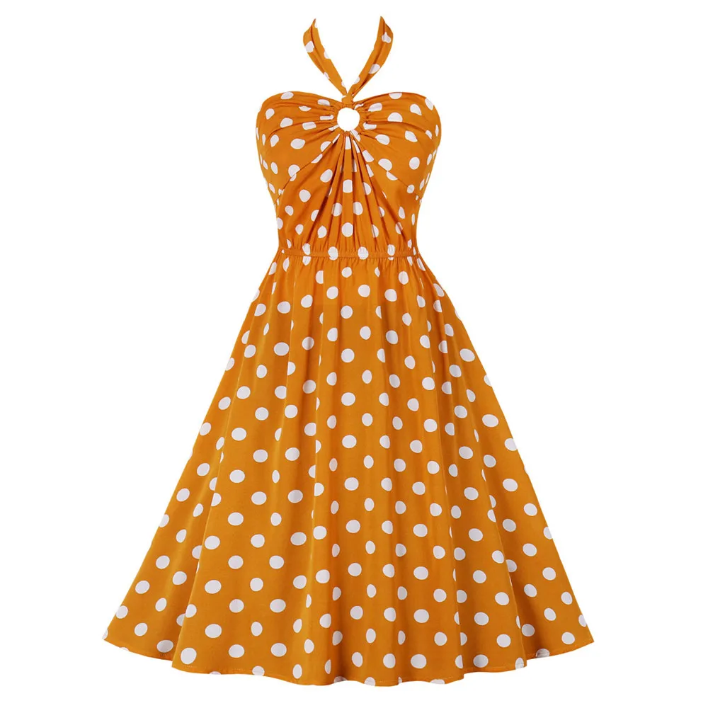 Women's Dress Retro Summer 2022 New Halterneck Collar Bow-knot Sleeveless Polka Dots High Waist Sweet Elegant Dresses For Women
Women's Dress Retro Summer 2022 New Halterneck Collar Bow-knot Sleeveless Polka Dots High Waist Sweet Elegant Dresses For Women